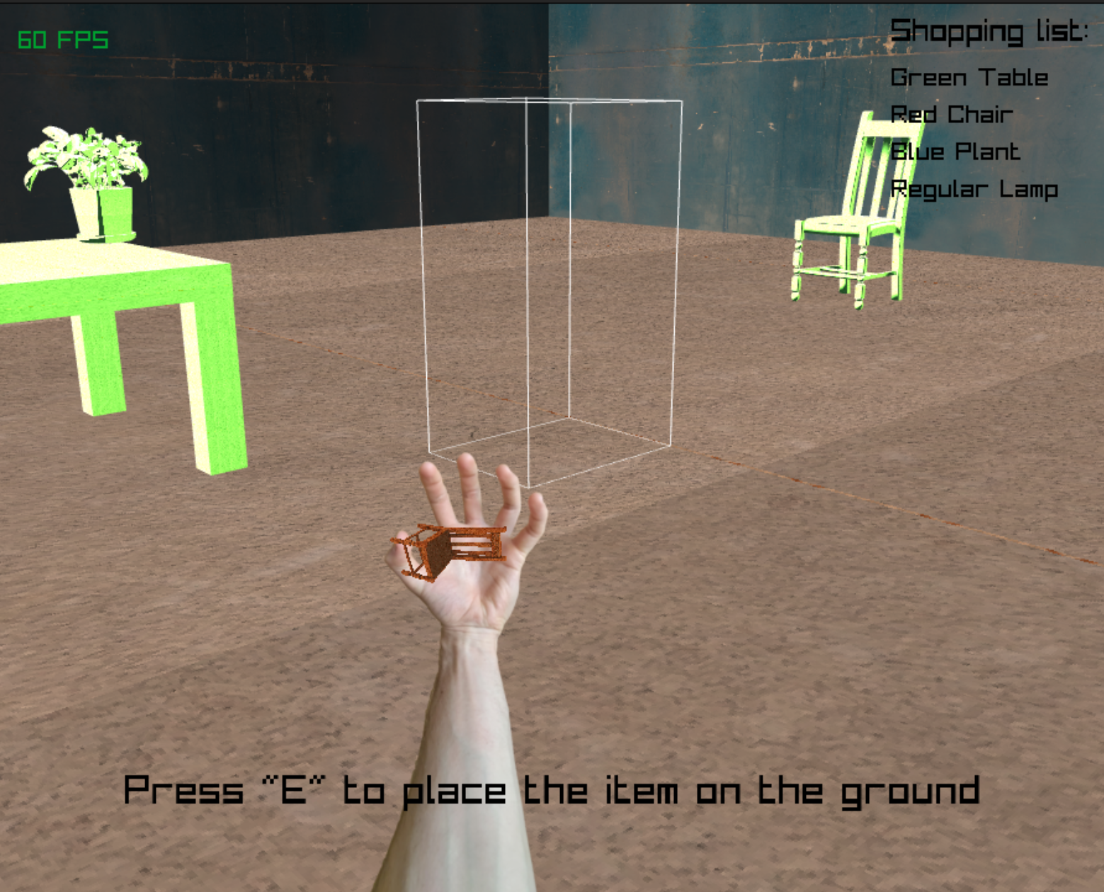 item placement UI